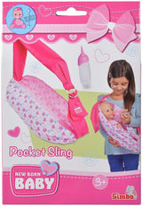 Simba 105560002 Justerbar nyföddssele med väska och flaska för 38-43 cm dockor från 3 år och uppåt