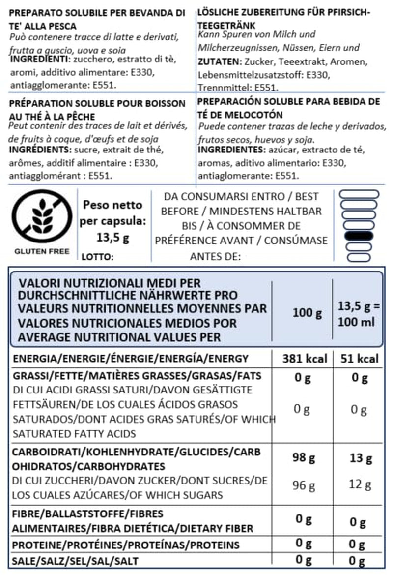 Caffè Vulcanus - 60 kapslar teblandning, smak: engelskt te, persikote, citronte och bärte - kapslar kompatibla med Nescafe Dolce Gusto