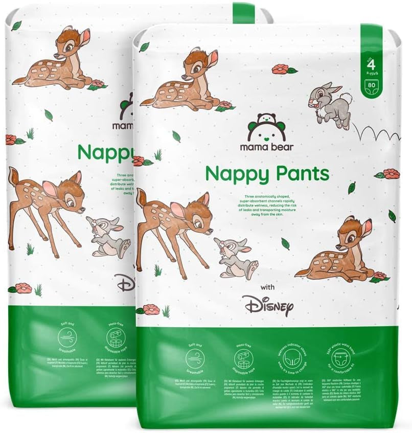 Amazon-märke: Mama Bear Disney-blöjor, storlek 5 (12-17 kg) - Månadslåda, vit, 140 stycken (2 förpackningar om 70)