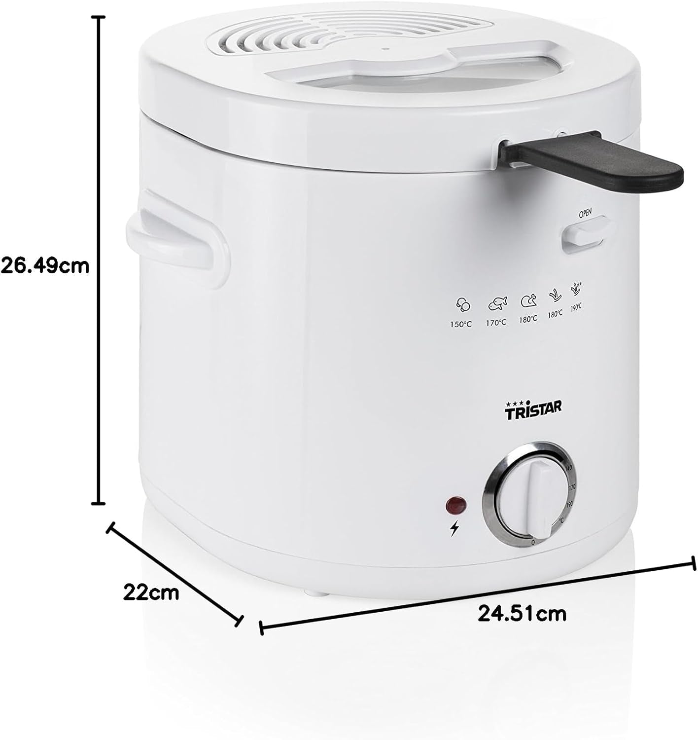 Tristar FR-6941 fritös - termostat, 1,5 L, 1000 W, vit Vitvaror Naty Shop