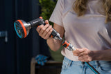 Gardena 39042-M metall snabbkoppling startsats för trädgårdsslangar, snabbkopplingar och tillbehör på sekunder, 4 delar inklusive läckagesäkra adaptrar för stickpropp och uttag