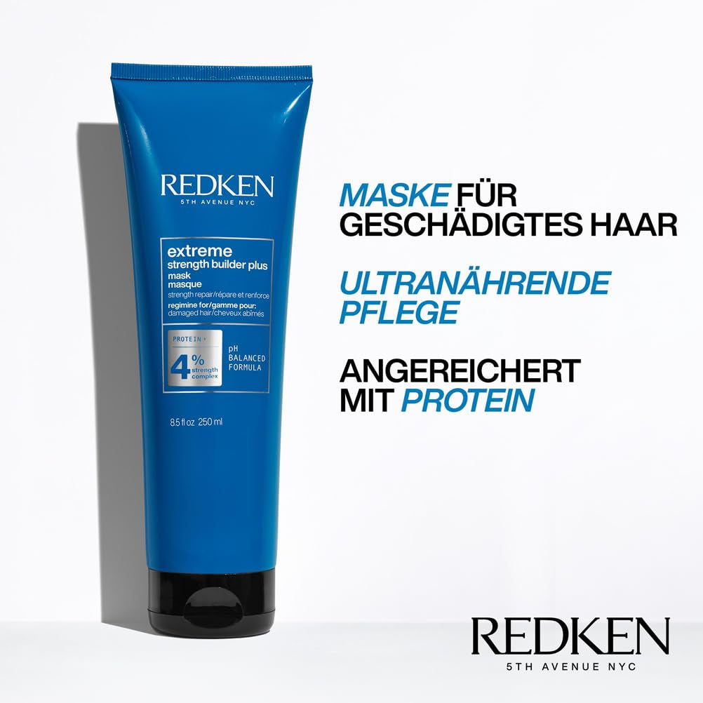 Redken Intensive Hair Mask för allt skadat hår Reparerar och regenererar Antibrott Extreme Strength Builder Plus Mask 1 x 250ml Naty Shop Hair Mask