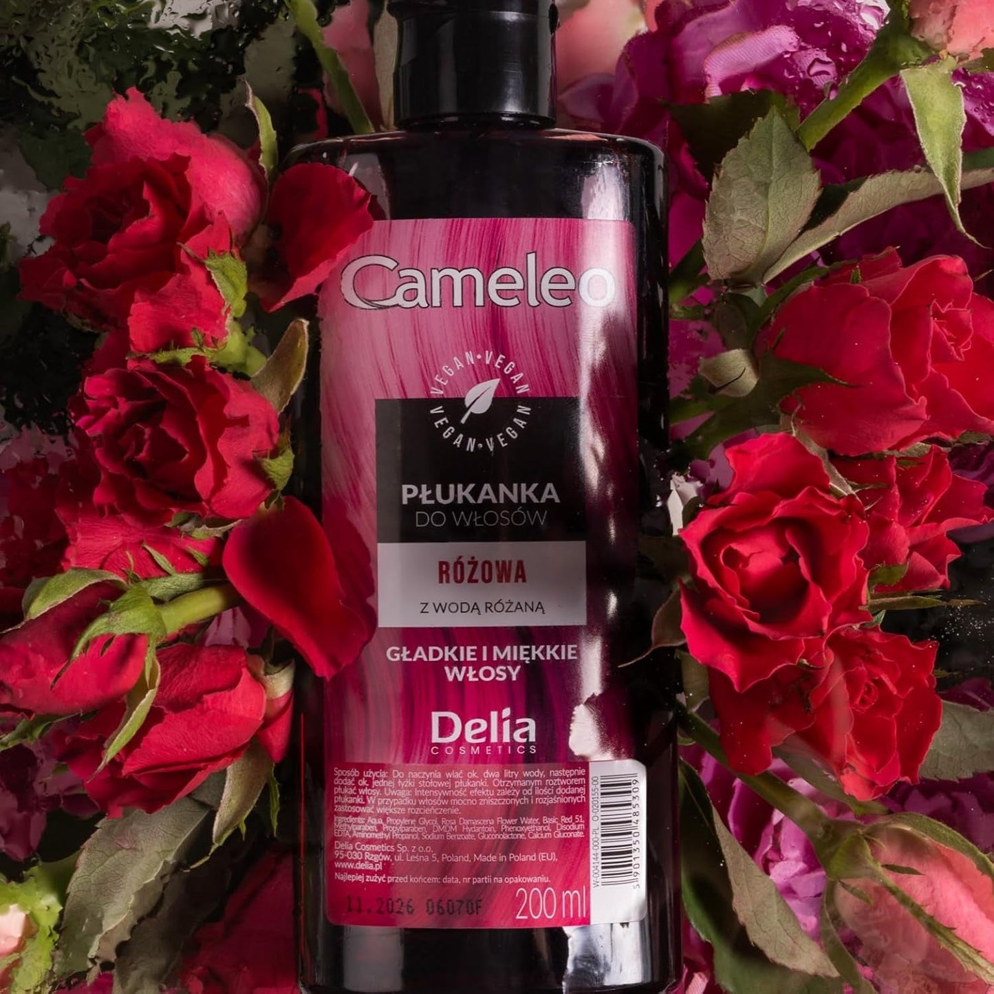 Cameleo - Rose Water Pink Hair Tonic No Yellow Tint Semipermanent hårfärg - För blont & grått hår - Färg & vård - Parabenfri | 200 ml Naty Shop hårfärgning