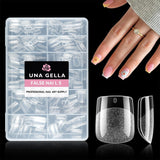 Ballerina Gel Nail Tips 216st 12 Storlekar Soft Gel Nail Tips Heltäckande Nail Extension Set Semi Matt DIY Home Art