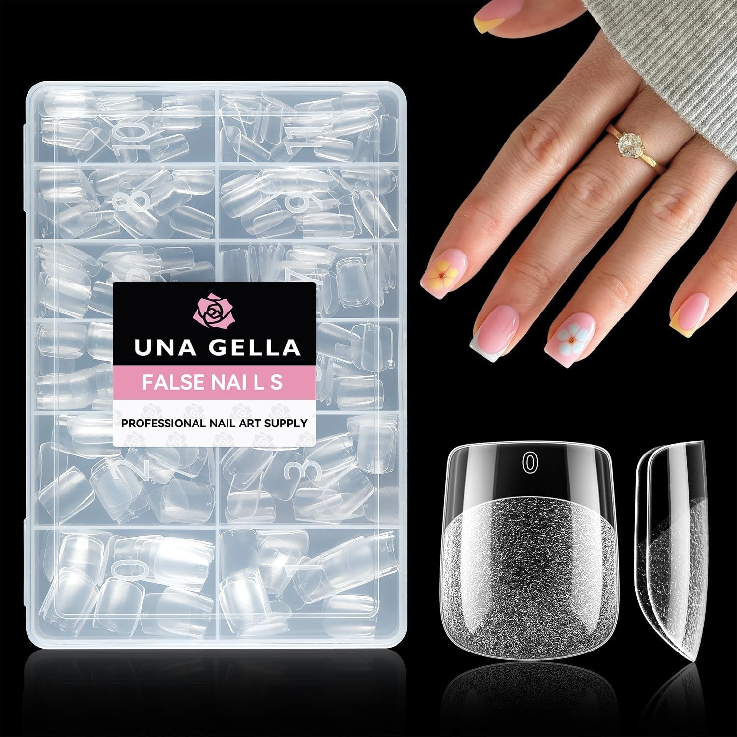 Ballerina Gel Nail Tips 216st 12 Storlekar Soft Gel Nail Tips Heltäckande Nail Extension Set Semi Matt DIY Home Art