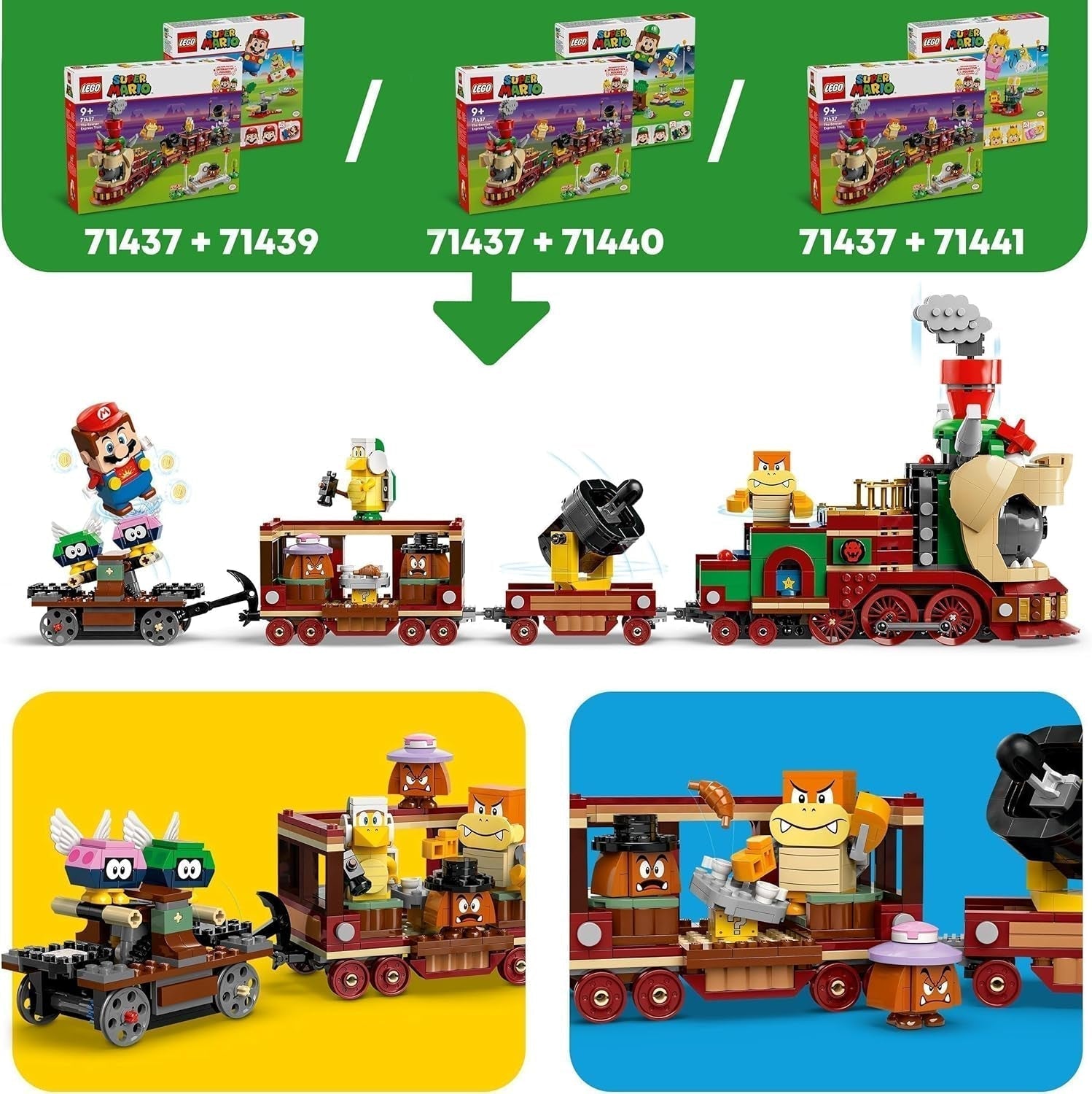 LEGO Super Mario Express Bowser Train Kids äventyrslekset med Hammer Brother 2 Gumbas och 2 Parapunctures Nintendo present för pojkar Flickor Spelare 71437 Byggset Besuche den LEGO-Store