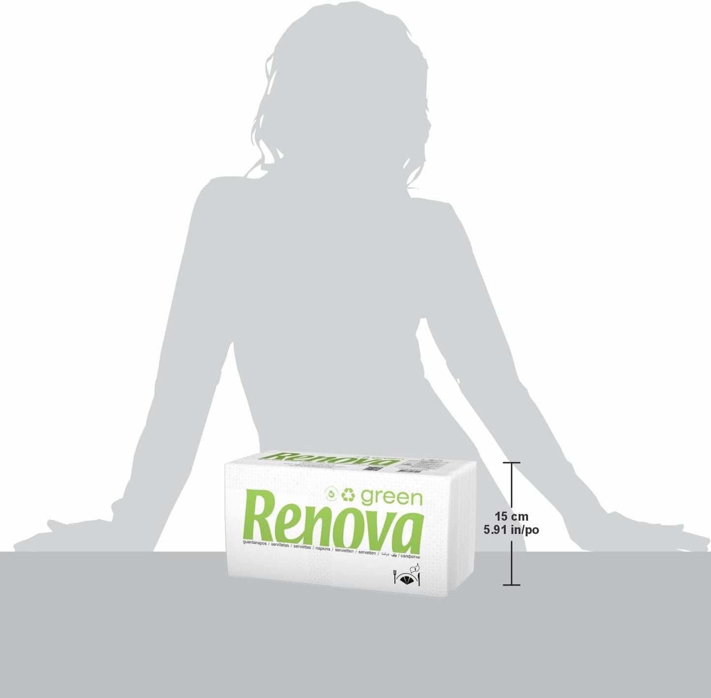 Renova - Renovagreen Tissues, 200 Tissues, Recycled Paper, European Ecolabel, Standard Size