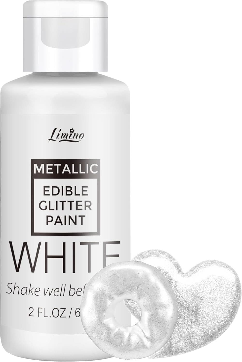 Flytande ätbart glitter, 60 ml Naty Shop White