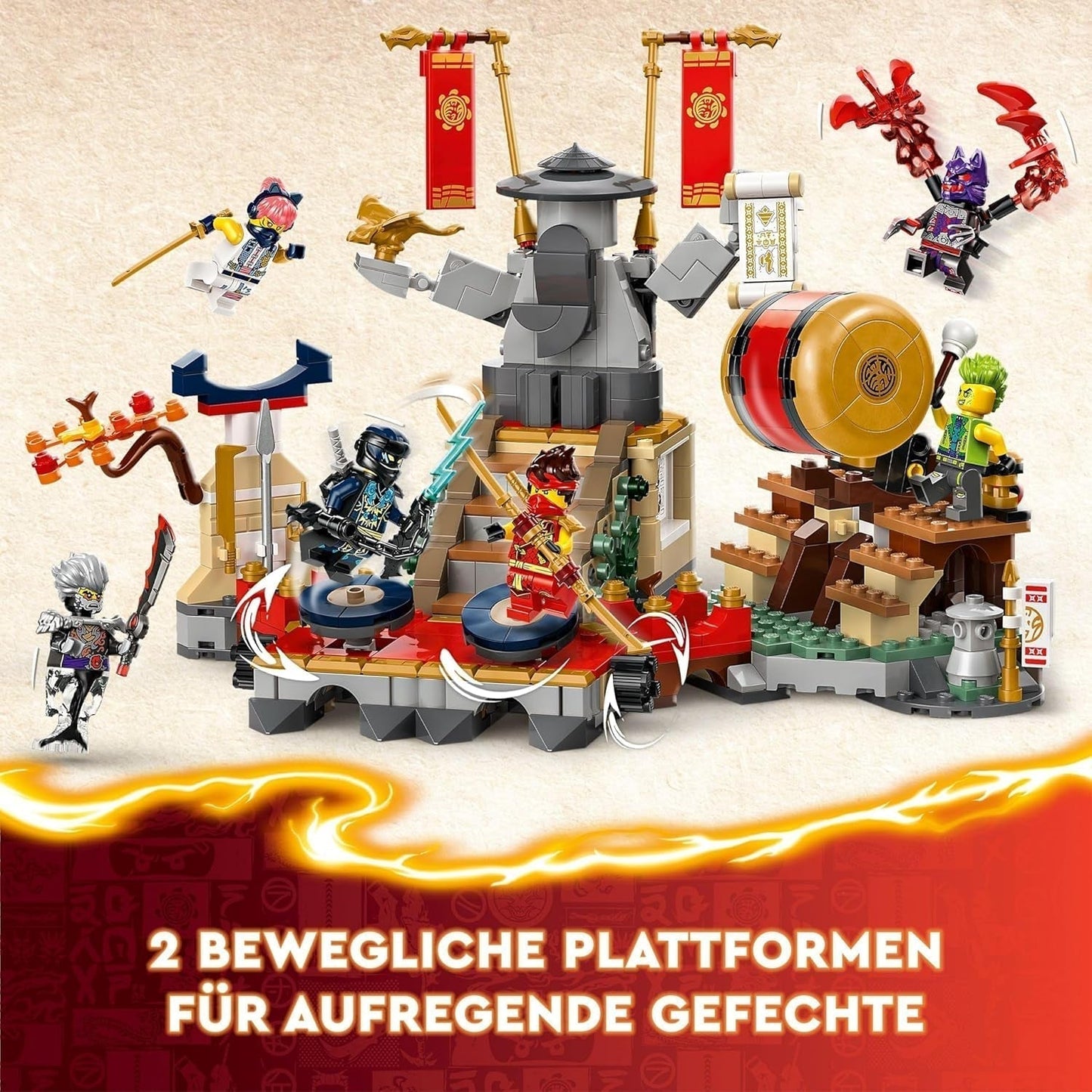 LEGO NINJAGO Tournament Arena Äventyrsleksak för barn Ninja lekset med 6 minifigurer Samling Byggset Födelsedagspresent för 7 år gamla pojkar och flickor 71818 Byggset Besuche den LEGO-Store