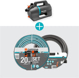 Gardena 4100 Silent Garden Pump Set: Mycket tyst och innovativ bevattningspump med 3,5 m suganslutning och 20 m klassisk slang, 4100L/h flöde, 550W motor, vattentät, ekonomisk (9051-20)