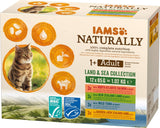 IAMS Natural Wet Cat Food i sås - Högkvalitativt kött och fisk våtfoder för vuxna katter, Land & Sea Collection, 12 x 85g