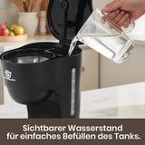 1,25L filterkaffebryggare för 10 koppar filterkaffe, diskmaskinssäker glaskaraff, termos, anti-droppsystem, automatisk avstängning, 600W, vattenfritt kokskydd för hem och kontor