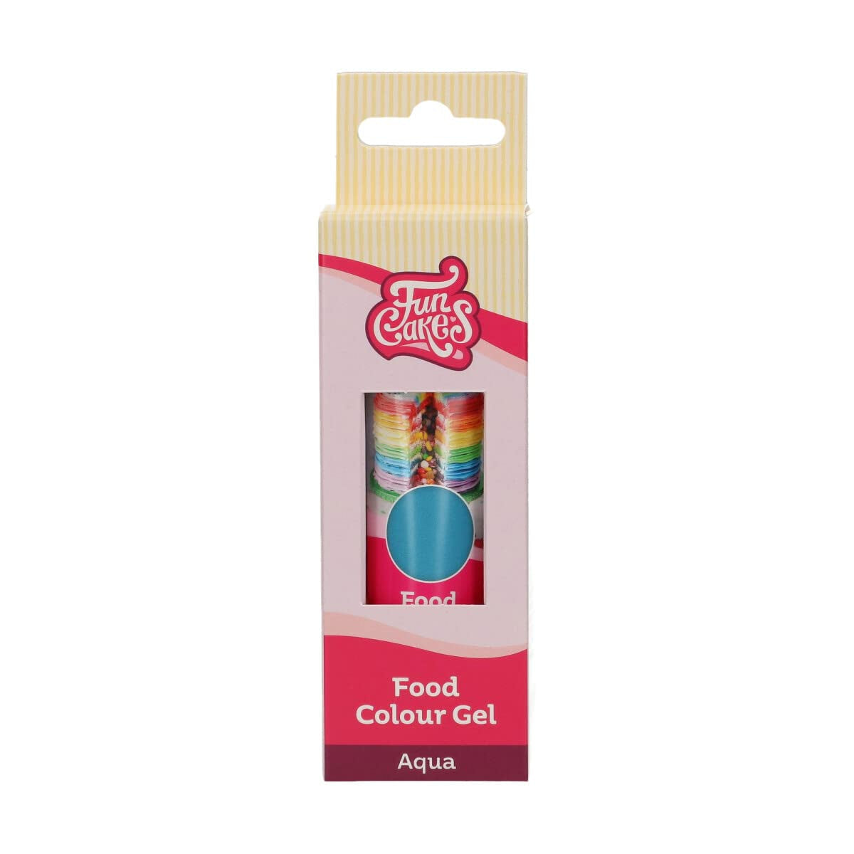 Funcakes Food Color Gel Aqua: Högkoncentrerad karamellfärg för deg, grädde, fondant och marsipan. Enkel dosering. En droppe för att skapa livfulla färger. Halal. 30 g.