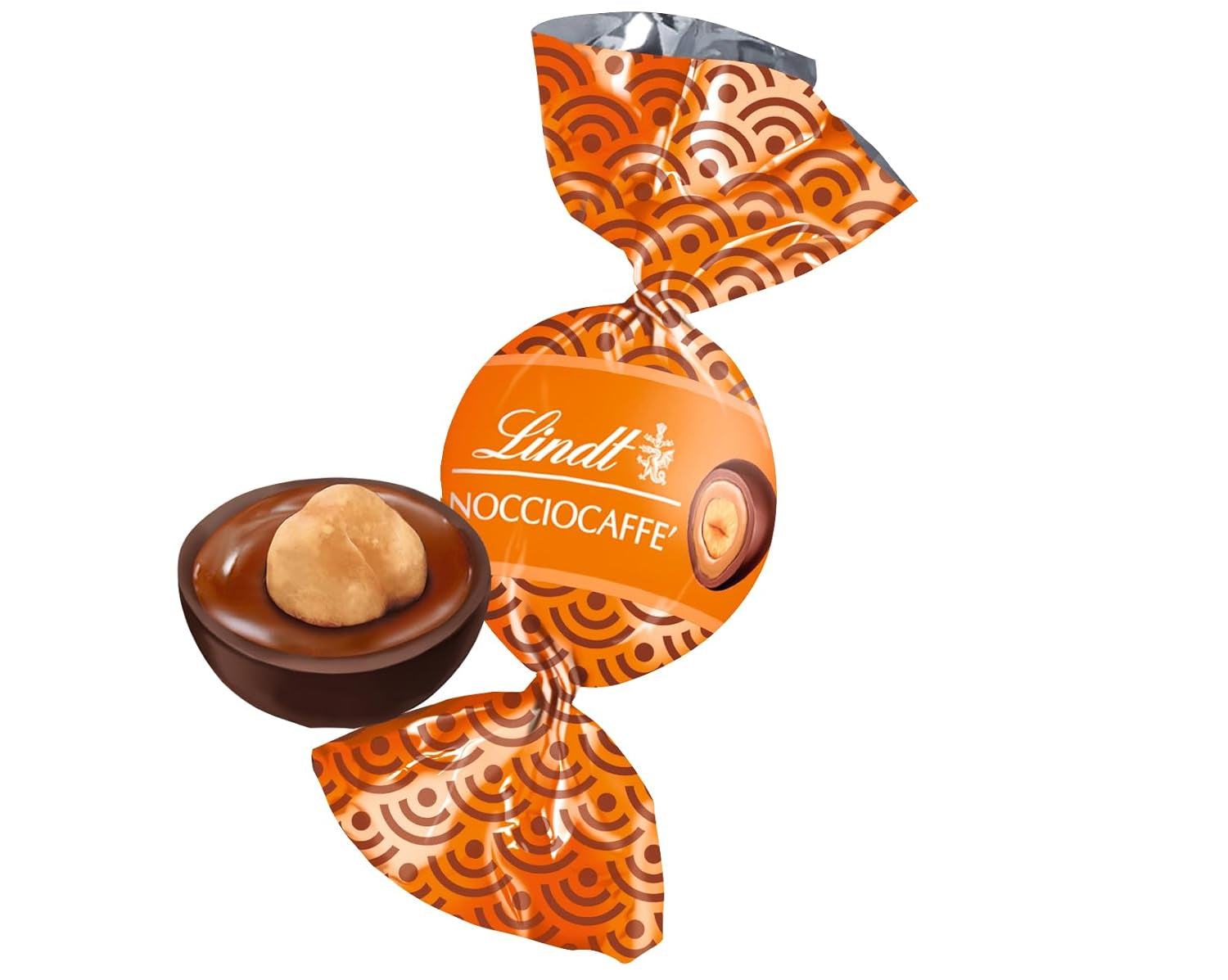 Lindt Roulette Ball Nocciolatte, mjölkchoklad med fyllning av hasselnötsgrädde och hela hasselnötter, 3000g