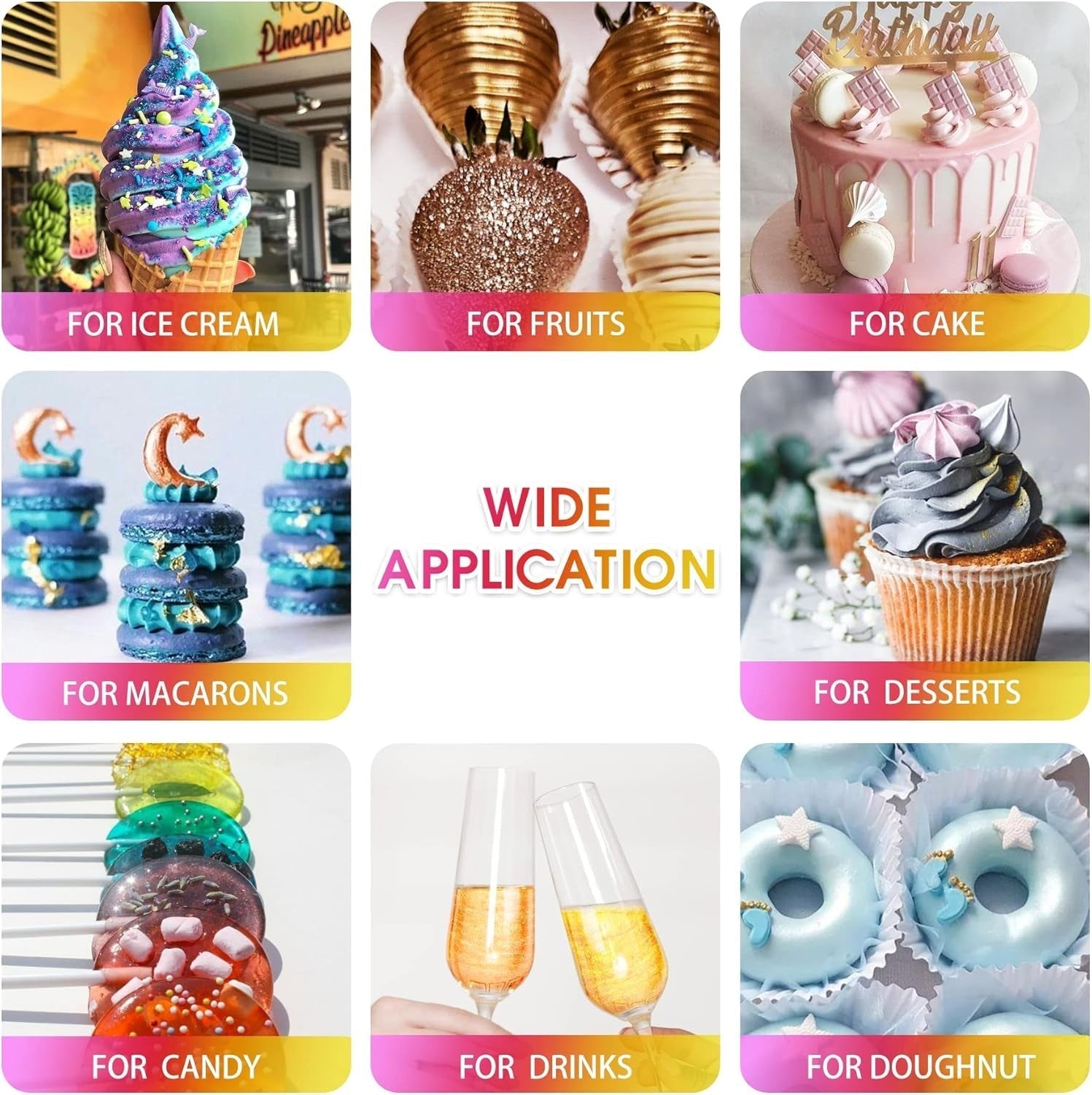 Ätbart glitterspray - 22G ätbart glitter, ätbart glitterpulver för drycker, tårtdekorationer, macarons - matfärgning glitterpulver, ätbart glitter för cocktails, muffins (rosa)