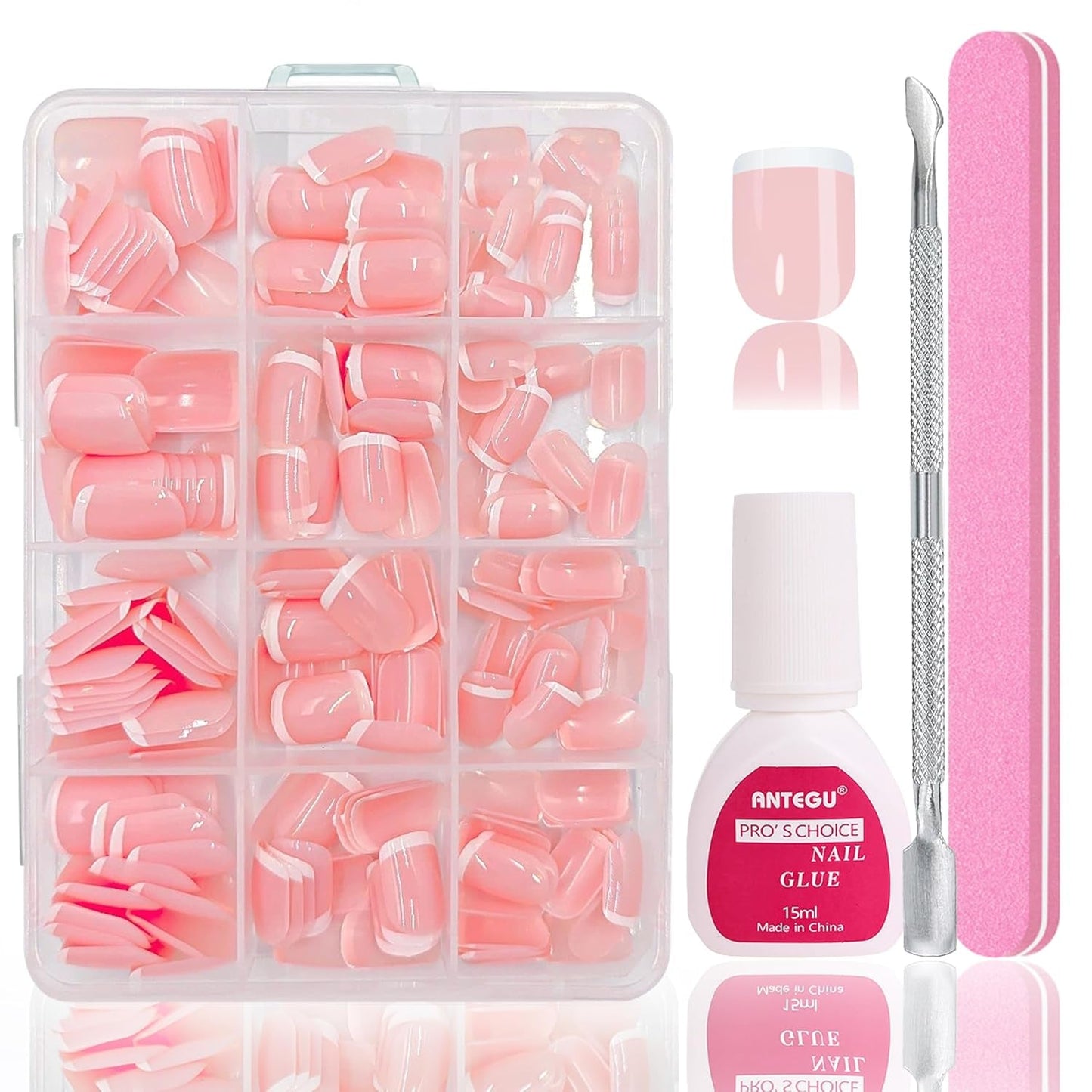 Ballerina lösnaglar set - 240 stycken Delikat lila rosa lösnaglar, heltäckande lim på lösnaglar, lösnagel tips set för manikyr och nagelkonst för kvinnor och flickor (lavendelrosa)