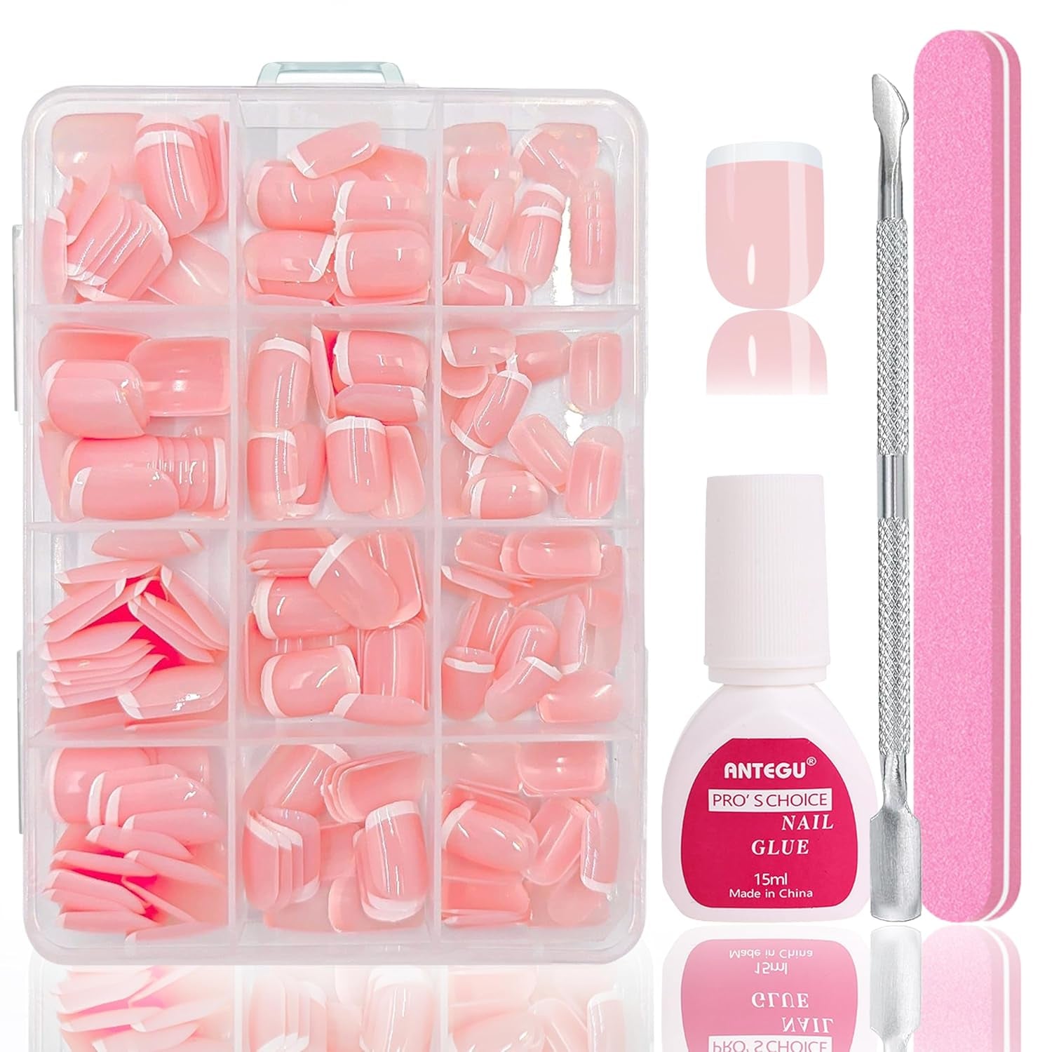 Ballerina lösnaglar set - 240 stycken Delikat lila rosa lösnaglar, heltäckande lim på lösnaglar, lösnagel tips set för manikyr och nagelkonst för kvinnor och flickor (lavendelrosa)