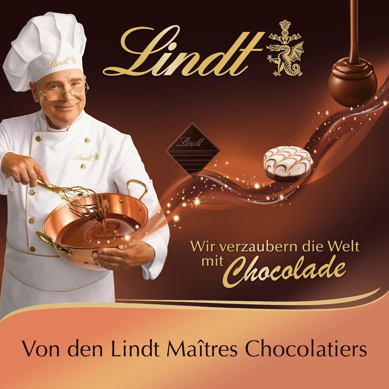 Lindt Choklad | Kreolsk Pralinlåda | 100g | 9 praliner i 4 läckra sortiment, gjorda av 100 % fin kakao, utan alkohol | Choklad presentset