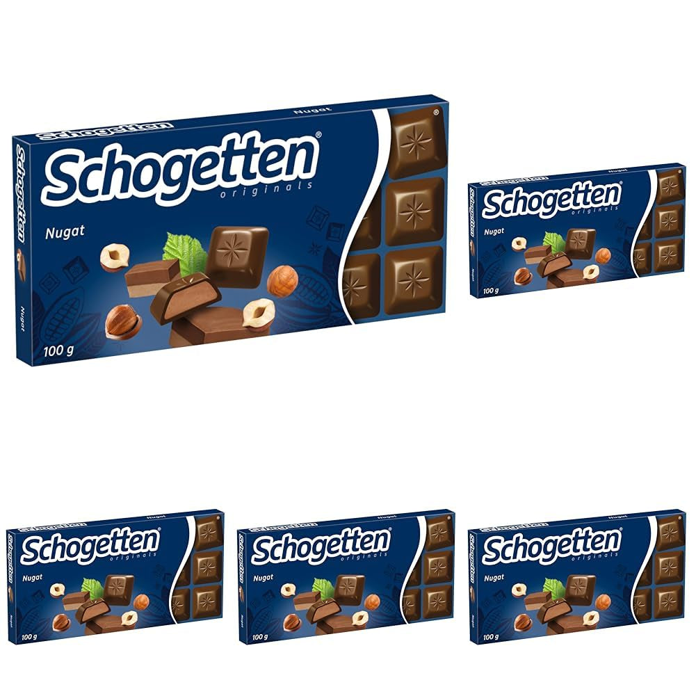 Schogetten Nougat chokladkaka 100g, individuellt portionerad. En fröjd. Bit för bit.
