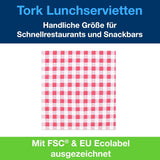 Tork Bistrored Lunchservett, 1/4-faldig, 1 lager, 33 Cm × 33 Cm, 8 × 400 servetter, 509359