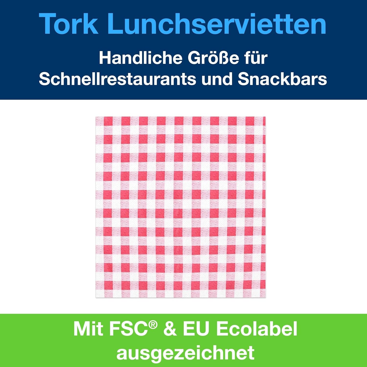 Tork Bistrored Lunchservett, 1/4-faldig, 1 lager, 33 Cm × 33 Cm, 8 × 400 servetter, 509359
