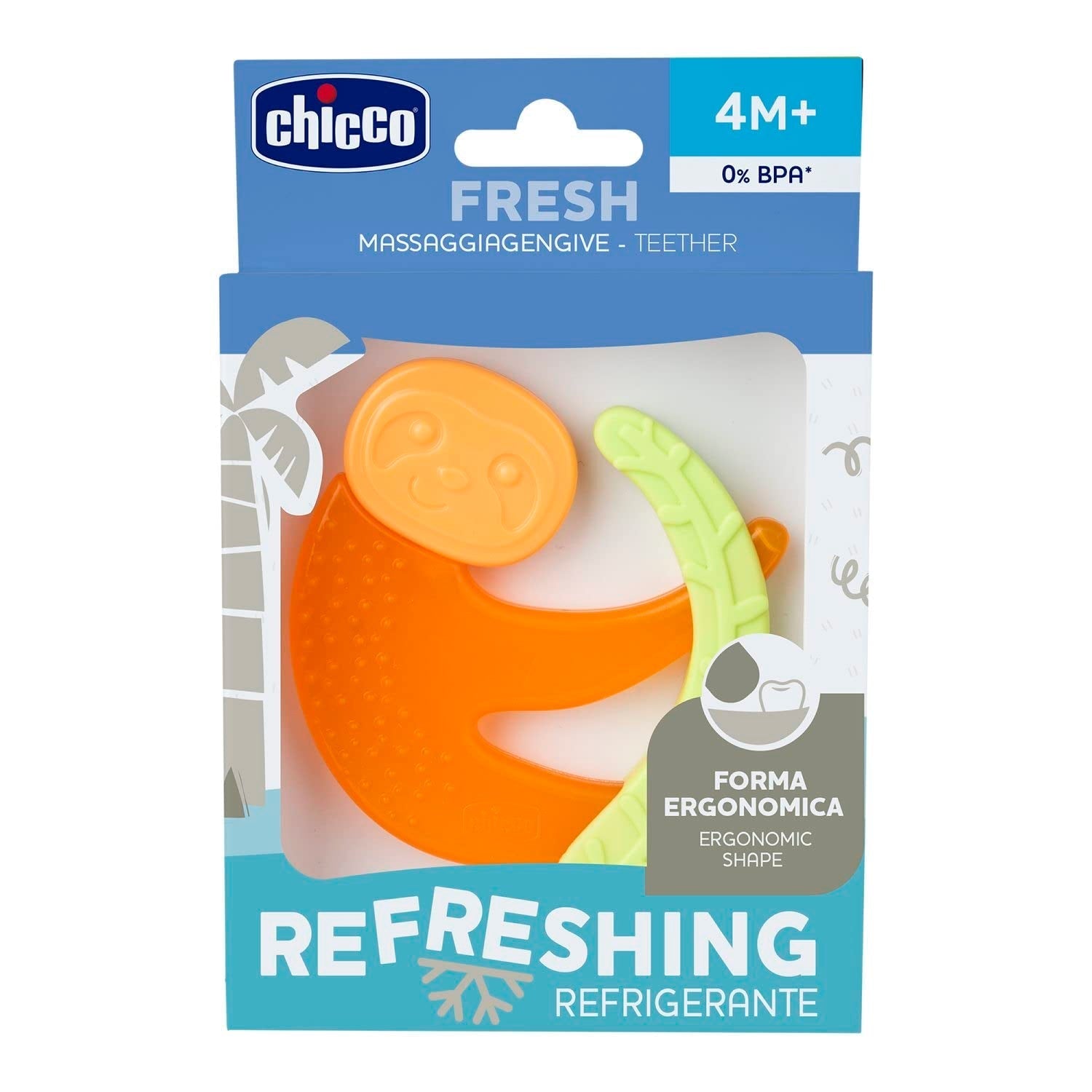 Chicco Fresh&Relax Monkey or Sloth tandring, 4M+, fylld med sterilt vatten