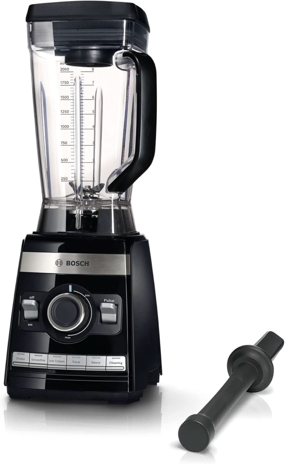 Bosch Standmixer Vitaboost MMBH6P6BDE, 6-Klingen-Edelstahlmesser, 2,5L Tritan-Mixbehälter, Stopfer, 6 Automatikprogram, Rezeptbuch, Bpa-Frei, Einfache Reinigung, 45 000 U/Min, 1600 W, Schwarz Bucatarie Schwarz Bucatarie Deutsches Naty Rezept Single Shop