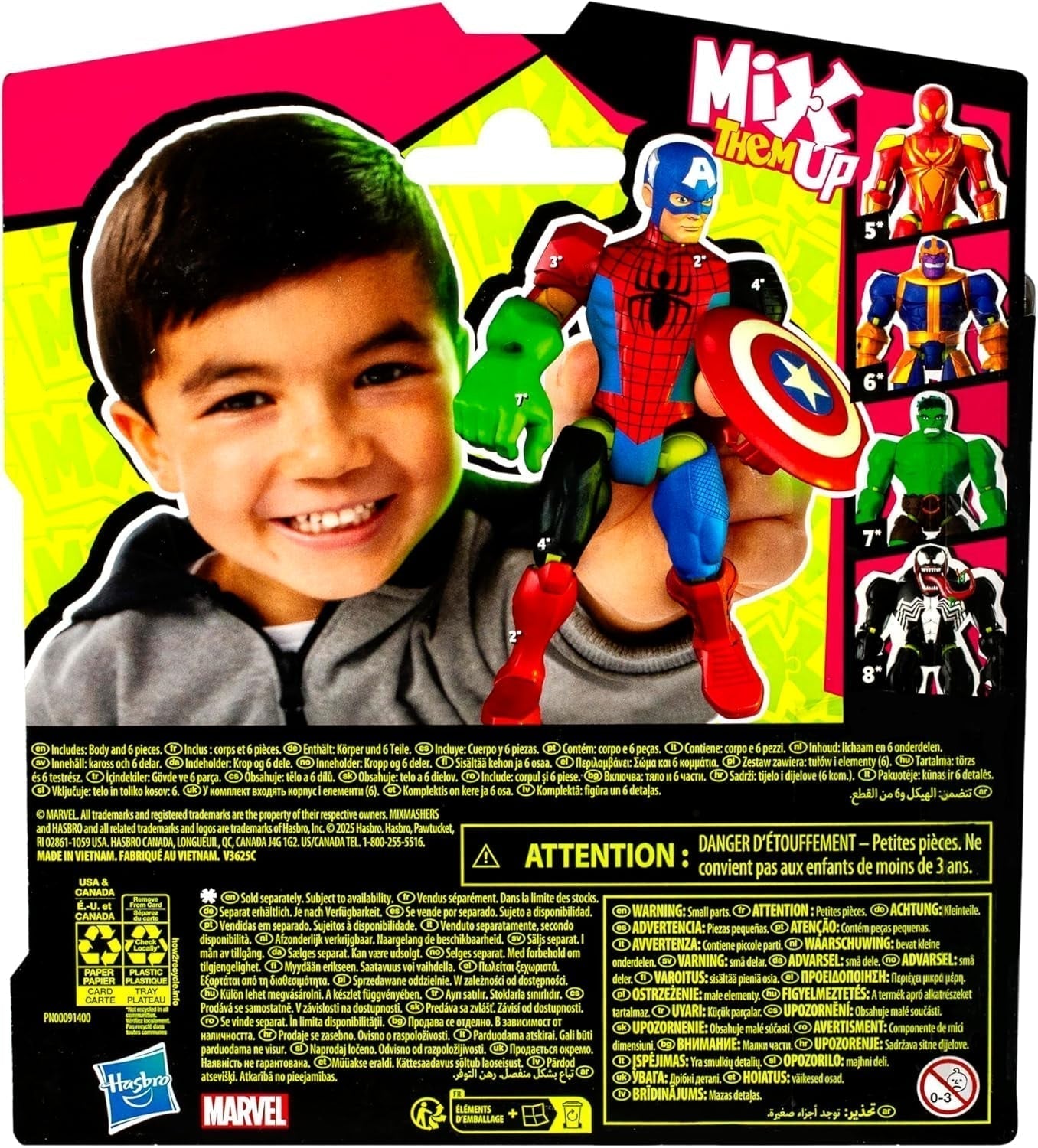 Mixmashers Marvel Captain America Avengers Mix-och-matcha actionfigurer och tillbehör Actionfigurer Naty Shop