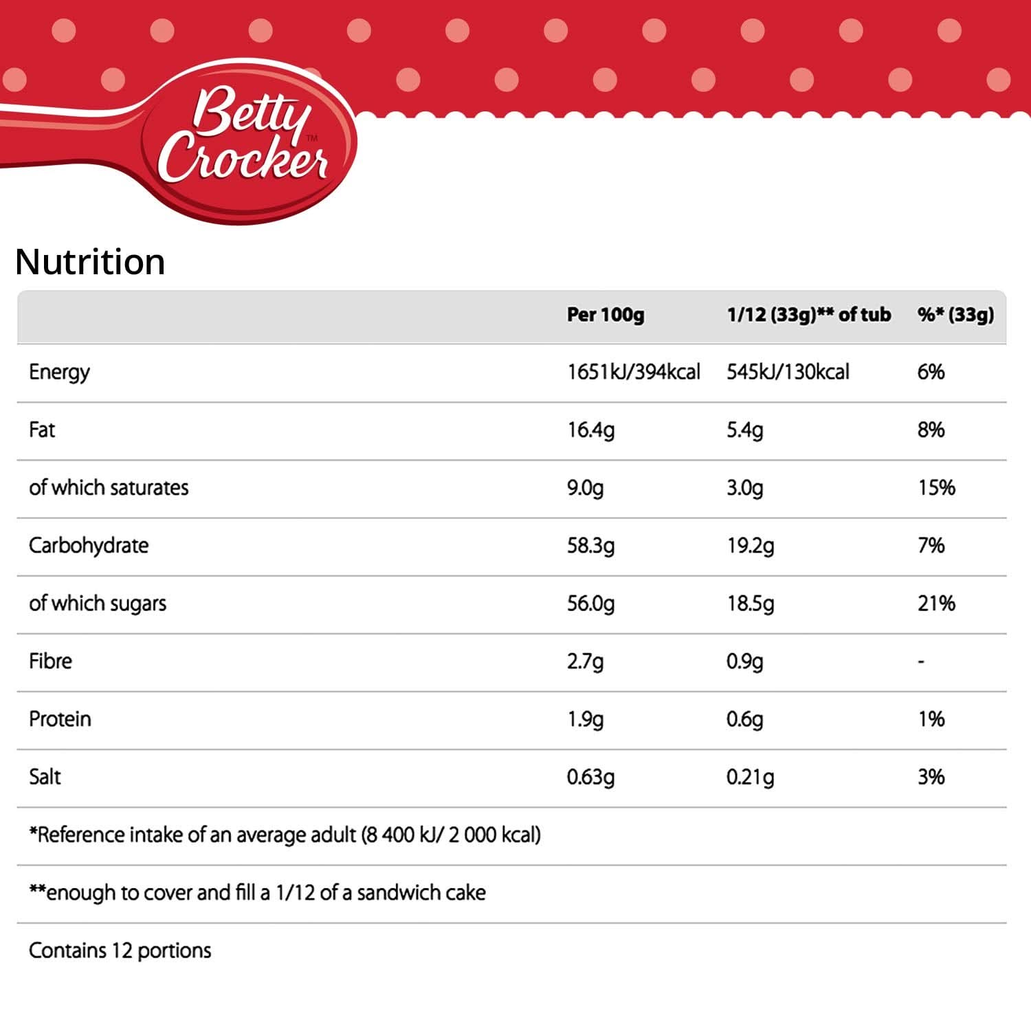 Betty Crocker, Tårtglasyr med choklad och kola, 400 grams glasyr och dekor Naty Shop