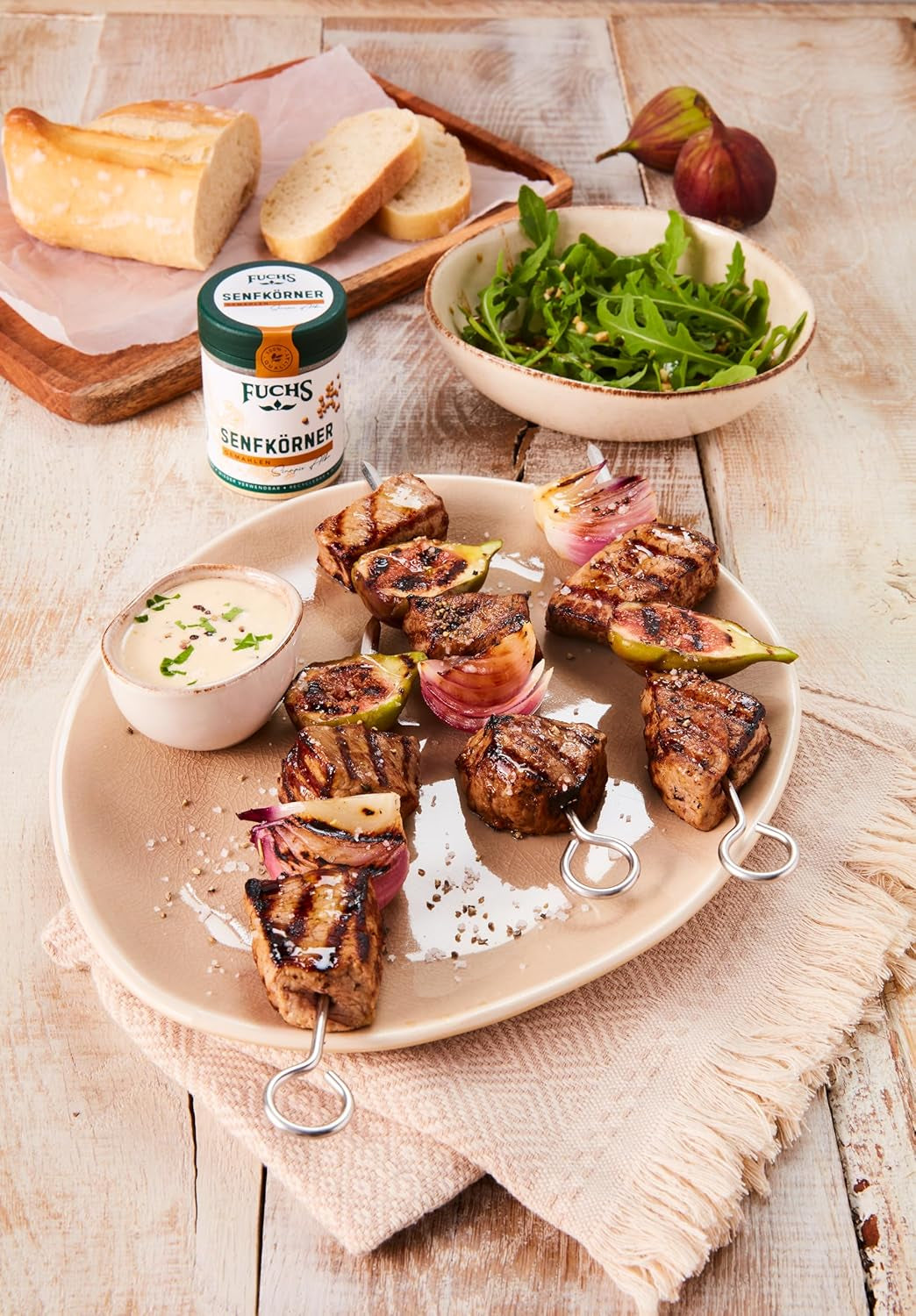 Fuchs Gewürze - Senfkörner gemahlen - für die Zubereitung von Rubs, zum Verfeinern von Suppen und Saucen - naturliga ingredienser - 45 g i wiederverwendbarer, recyclebarer Dos