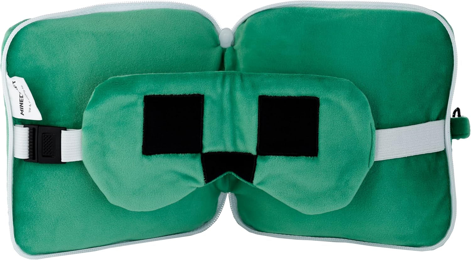 Puckator Relaxeazzz Minecraft Creeper Plysch resekudde och ögonmask Nackstöd Sovkudde Nackkudde Resekudde Sovmask Barn och vuxna för resor Bil Tåg Flygplan Tillbehör Resekuddar Naty Shop