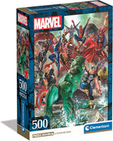 Clementoni Marvel Pussel 500 bitar Vuxna - Vuxenpussel i 49 X 36 cm - Utmanande vuxenpussel från Clementoni 35546 Pussel Naty Shop Standardtitel