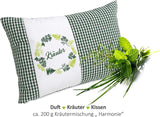 Gözze - Örtdoftande kudde, 200 G örtblandningsfyllning, 100 % bomullsöverdrag, 30 X 20 Cm - Plädgrön Naty Shop Standardkuddar