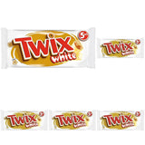 Twix vita chokladkakor | Kola, kex, vit choklad | Choklad Multi Pack | 5 barer (5 x 46 g) (paket med 5)