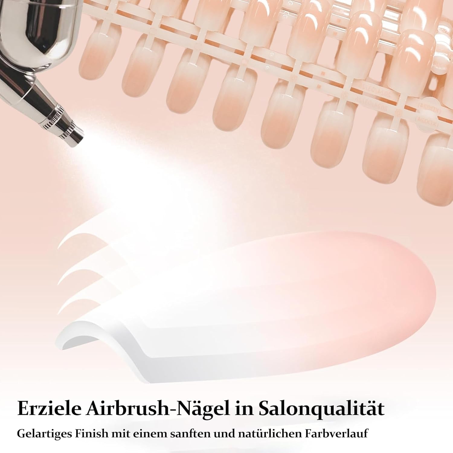 240 st Gradient Square Nails Set, Nude White Gradient Artificiella naglar för Oil Pen Lime, Medium Ombre Natural Fake Nails for Women DIY (Nude Square)