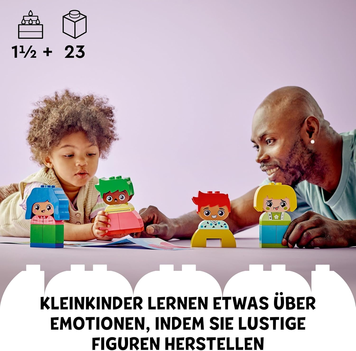 LEGO DUPLO Big Feelings, byggstaplingsspel med 23 färgglada klossar och 4 figurer, motorisk leksak för att främja den sociala och känslomässiga utvecklingen hos små barn från 18 månader 10415 Byggset Beuche den LEGO-Store