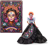 Barbie signaturdocka, Día De Muertos 2024 samlarfigur i svart klänning och blå volang överdel, broderat tryck och färgglada tillbehör, HRM72