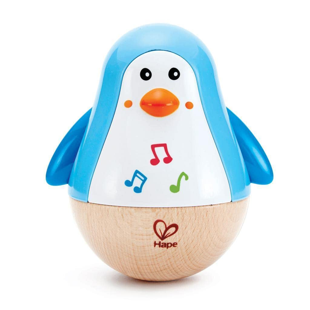 Baby Einstein Magic Touch musikalisk leksak med trätrumma för 6 månader och uppåt & Hape Penguin Musical Wobbler, färgglad vinklar melodi, Roly-Poly Toy för 6 månader och uppåt Bebe Toys Naty Shop