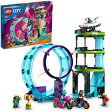 LEGO 60361 City Stuntz Ultimate Stunt Rider Challenge 3I1-stunts för 1 eller 2 spelare med 2-hjuliga leksaksmotorcyklar för barn Set 2023 Byggset Besuche den LEGO-Store Single
