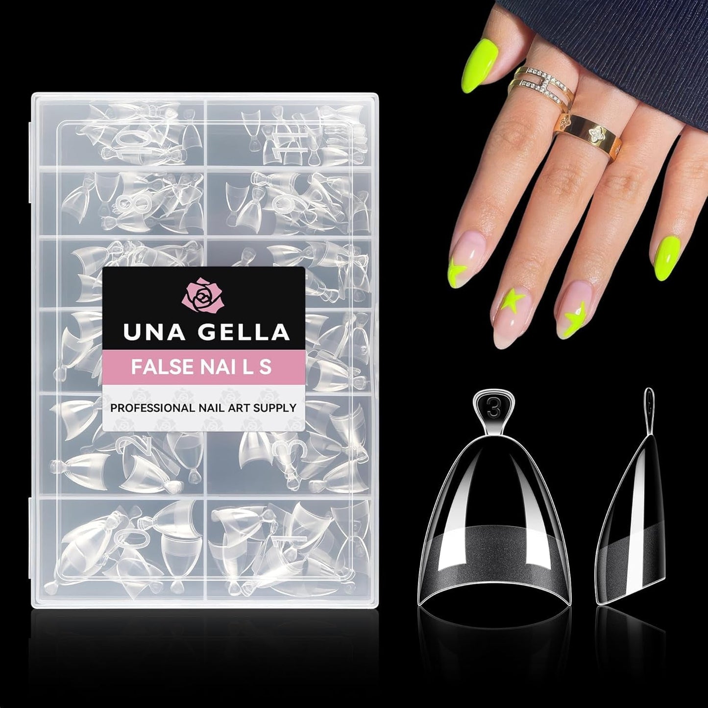 Ballerina Gel Nail Tips 216st 12 Storlekar Soft Gel Nail Tips Heltäckande Nail Extension Set Semi Matt DIY Home Art