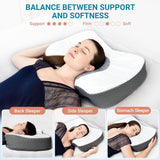 Elviros Memory Foam Ortopedisk kudde Nacksmärtskudde Sovkudde Ergonomisk nackkudde Nackstödskudde Anti-snarkningskudde för sidoslipare Magsömmar Vita cervikala ortopediska kuddar Naty Shop