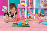 Barbie Dream House (114 cm), 3-vånings dockhus, pool, rutschkana, rullstolslift, 75 tillbehör, dockor, lämplig som present till barn från 3 år och uppåt, GRG93