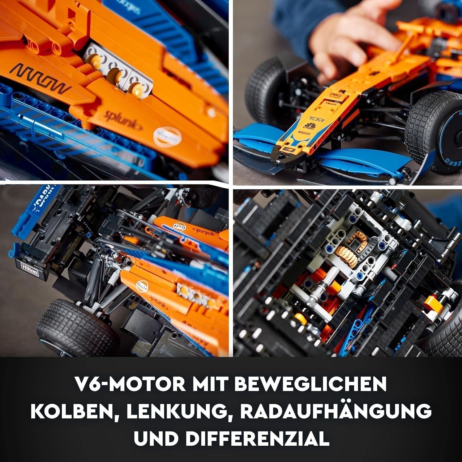 Lego Technic Mclaren Formel 1 Racing Car - Vuxen F1-modell med V6-motor och styrning - Present till motorsportfantaster och samlare - 42141 Byggset Besuche den LEGO-Store