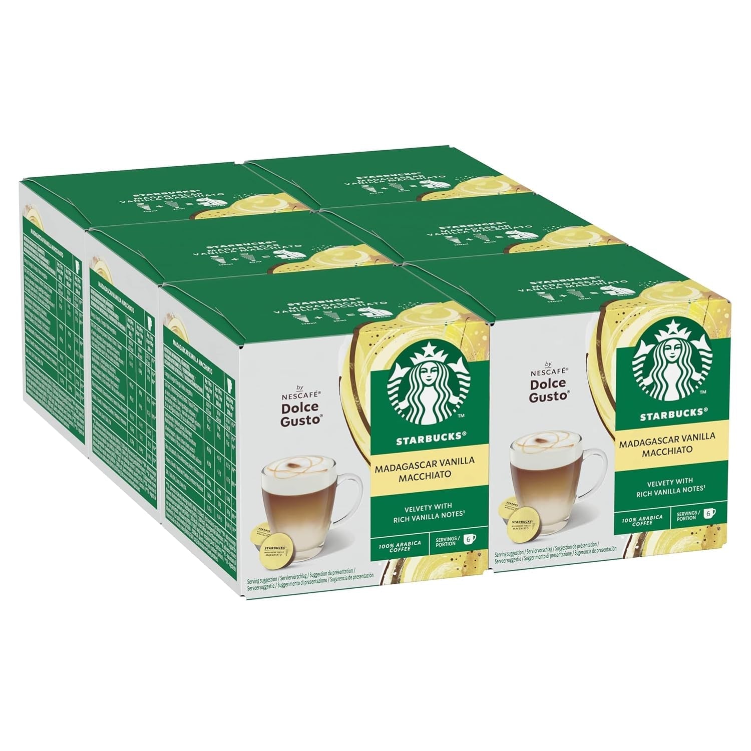 STARBUCKS Vanilla Macchiato av Nescafé Dolce Gusto Kaffeekapseln 6 x 12 (72 Kapseln)