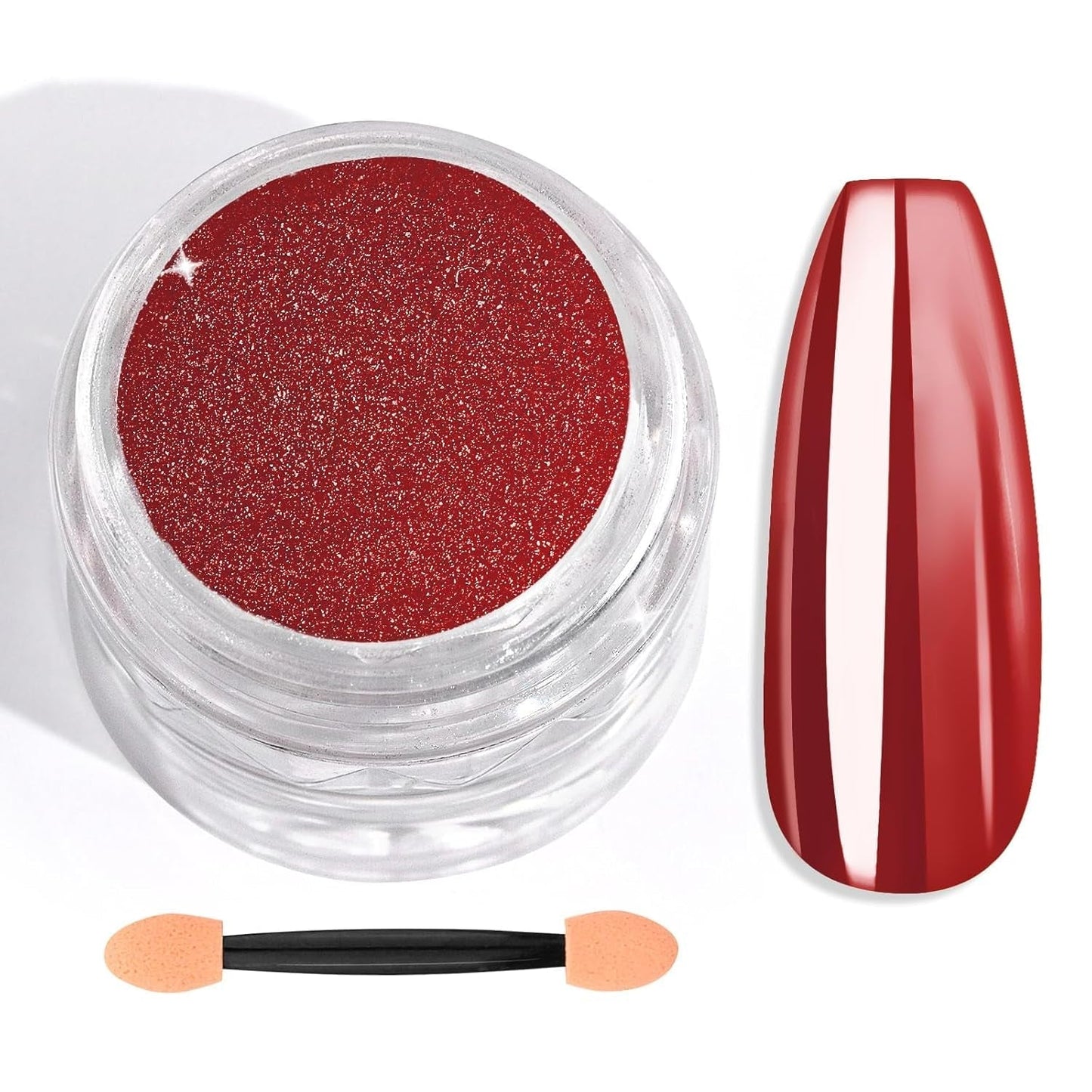 Saviland Chrome Nail Powder Set - Pink Laser Chrome Nail Powder Mirror Effect Laser Nail Art, Nail Glitter Manikyr Dekorativt pulver med svamppinnar, Nail Glitter Powder Nagelsalong