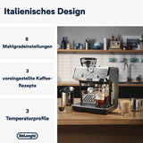 De'Longhi La Specialista Arte EC9155.MB portafilter espressomaskin med kvarn, 8 malinställningar, 15 bar tryck, 3 temperaturinställningar, mjölkskummare, 1550W, 1,7L tank, rostfritt stål/svart, inklusive barista kit