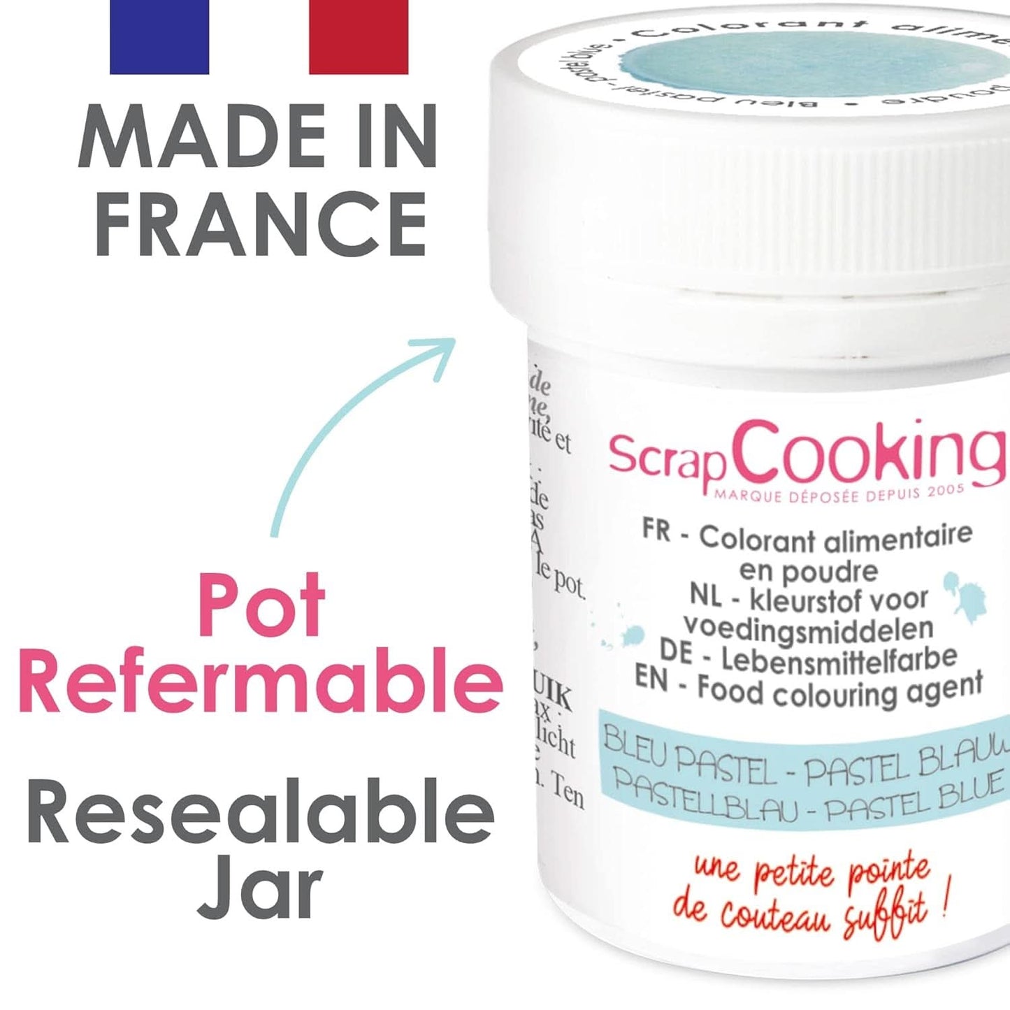 Scrapcooking, pulvermatfärg, pastellblått, 5 gram Naty Shop
