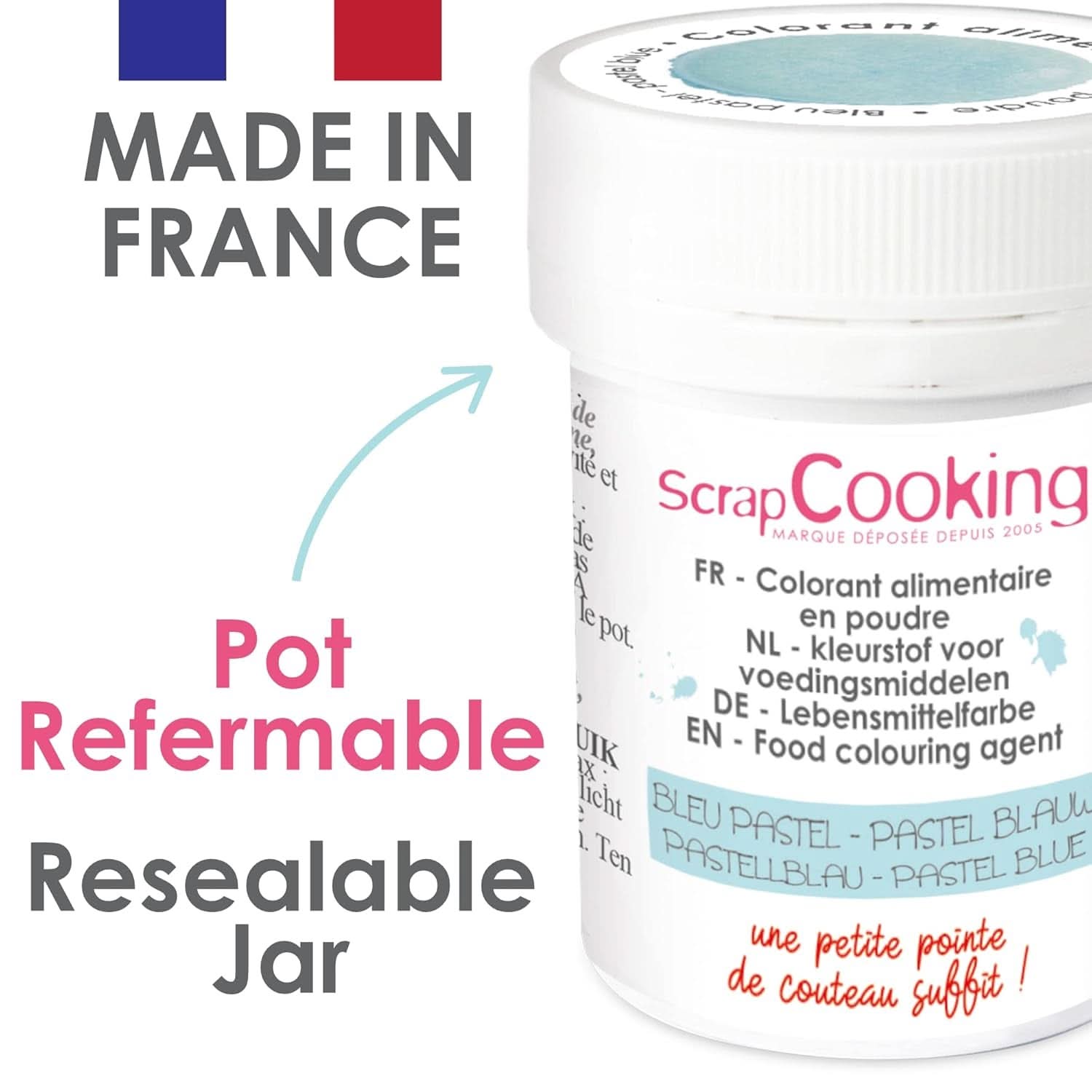 Scrapcooking, pulvermatfärg, pastellblått, 5 gram Naty Shop
