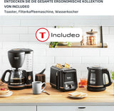 Tefal Includeo Filter Espressomaskin, Espressomaskin Extremt lätt att använda, Lämplig för höger- och vänsterhänta användare, Automatisk locköppning, 1,25 L, 10 till 15 koppar, CM533811