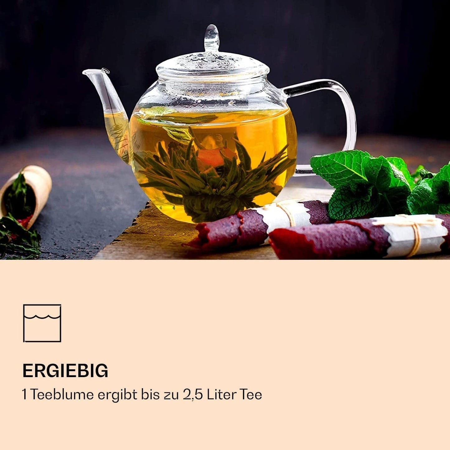 Feelino Elegant 6-delad blandad låda - Feelino vita teblommor i en underbar smak- och presentask med 6 olika vita terosor, individuellt vakuumförpackade, 1 st förpackning